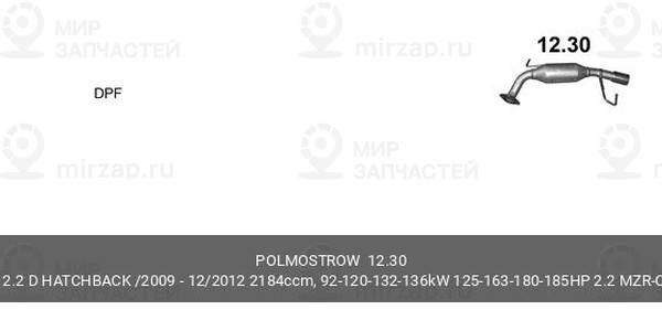 Запчасть POLMOSTROW 1230