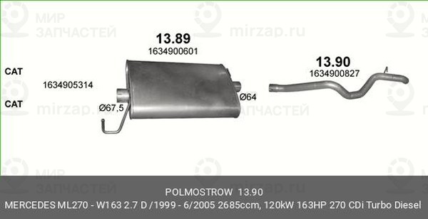 Запчасть POLMOSTROW 1390