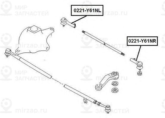 Наконечник поперечной рулевой тяги ASVA 0221Y61NL