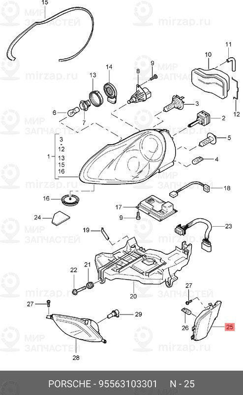 Запчасть PORSCHE 95563103301