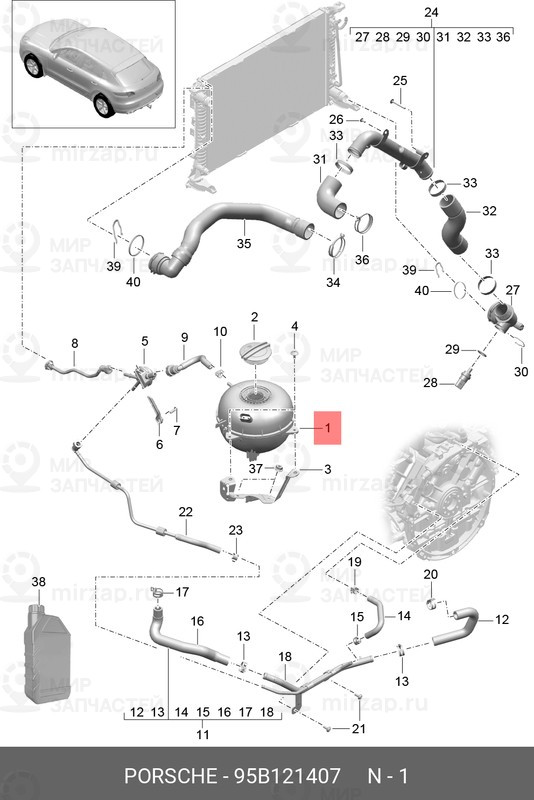 Запчасть PORSCHE 95B121407
