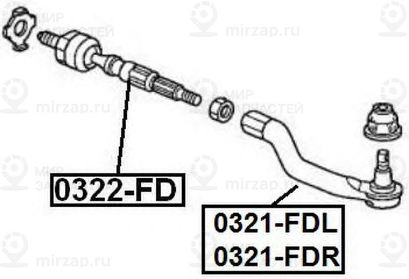 Наконечник поперечной рулевой тяги ASVA 0321FDL