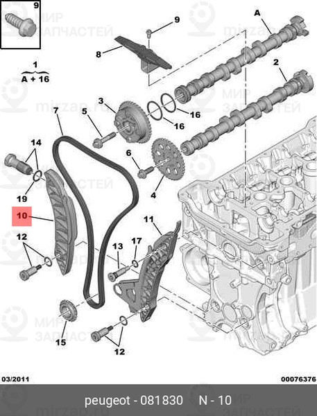 Запчасть PSA 081830
