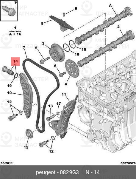 Запчасть PSA 0829G3