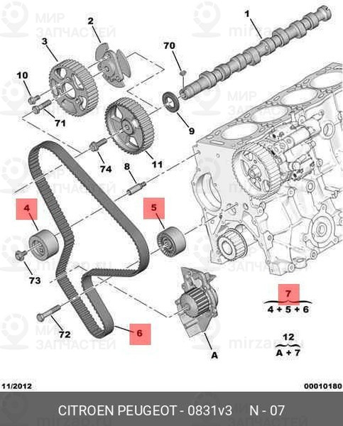Запчасть PSA 0831V3