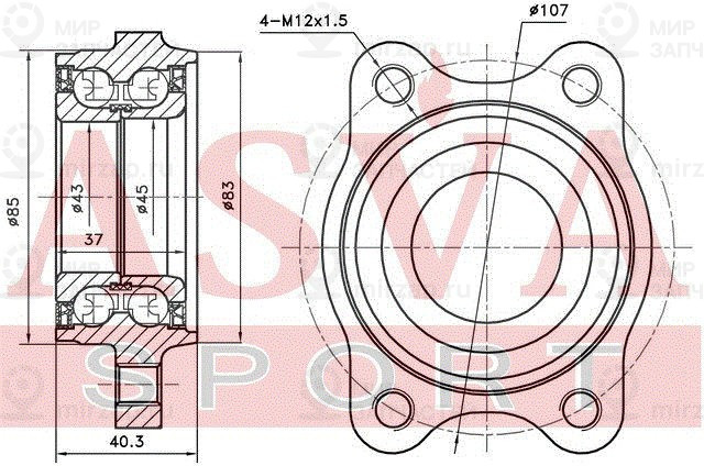 Запчасть ASVA ADWHA6MF85KIT