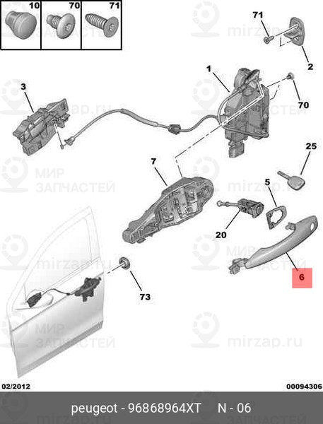Запчасть PSA 96868964XT