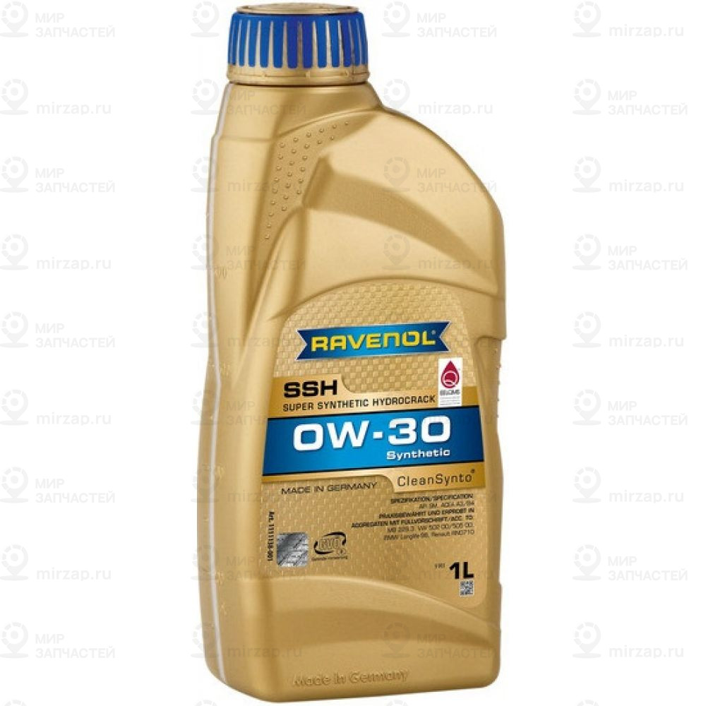 Масло Моторное Синтетическое Super Synthetic Hydrocrack Ssh 0W-30 1 RAVENOL 4014835795310