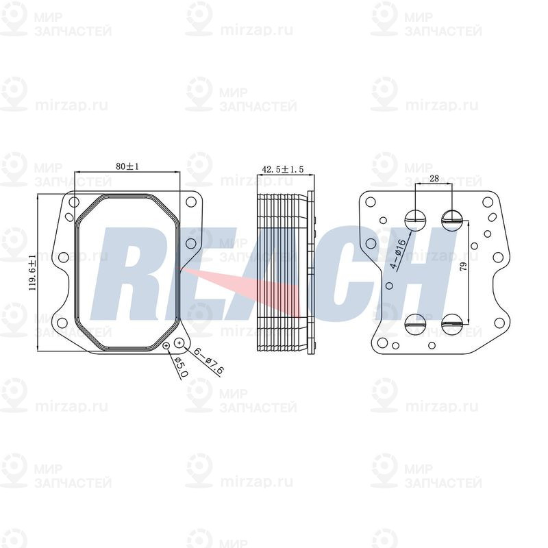 Радиатор масла двигателя REACH 12411021