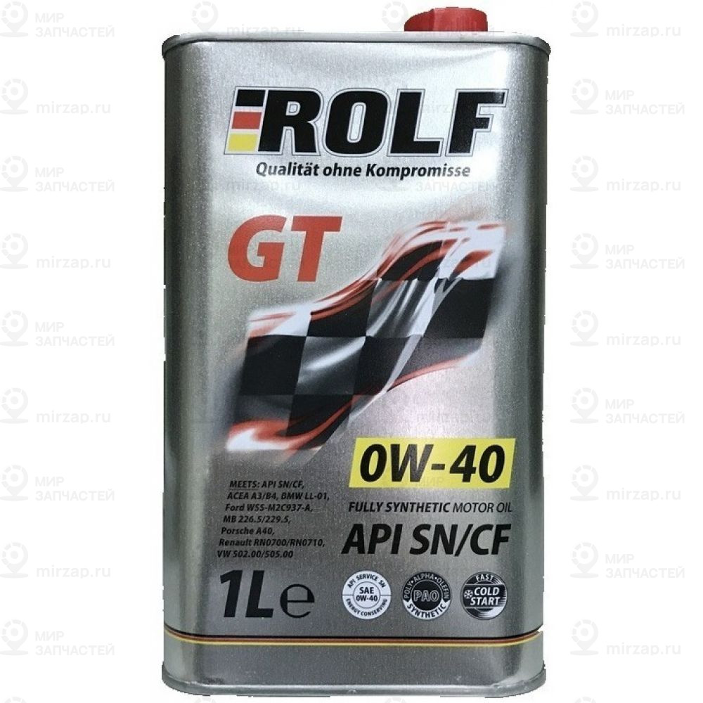 Масло Моторное Rolf Gt 0W-40 Синтетическое 1 Л 322306 ROLF 322306