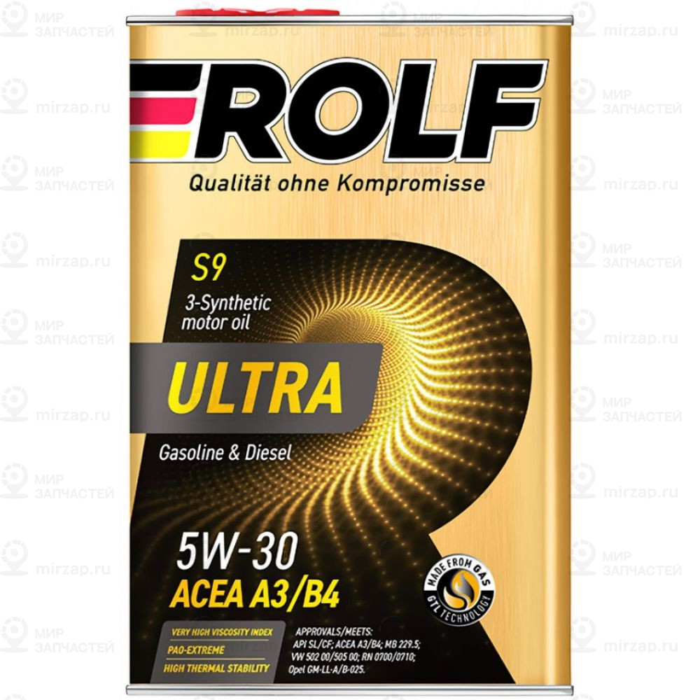 Масло Моторное Rolf Ultra 5W-30 Синтетическое 4 Л 322934 ROLF 322934