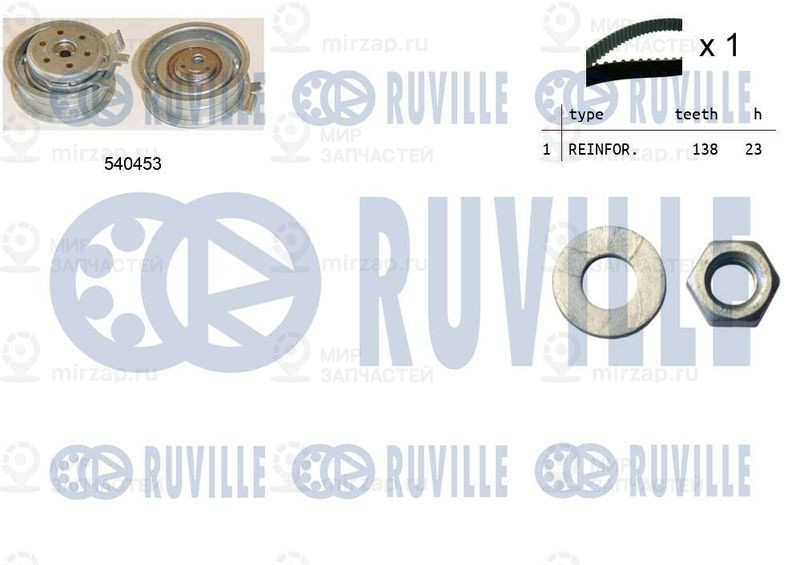 Комплект ремня ГРМ RUVILLE 550013