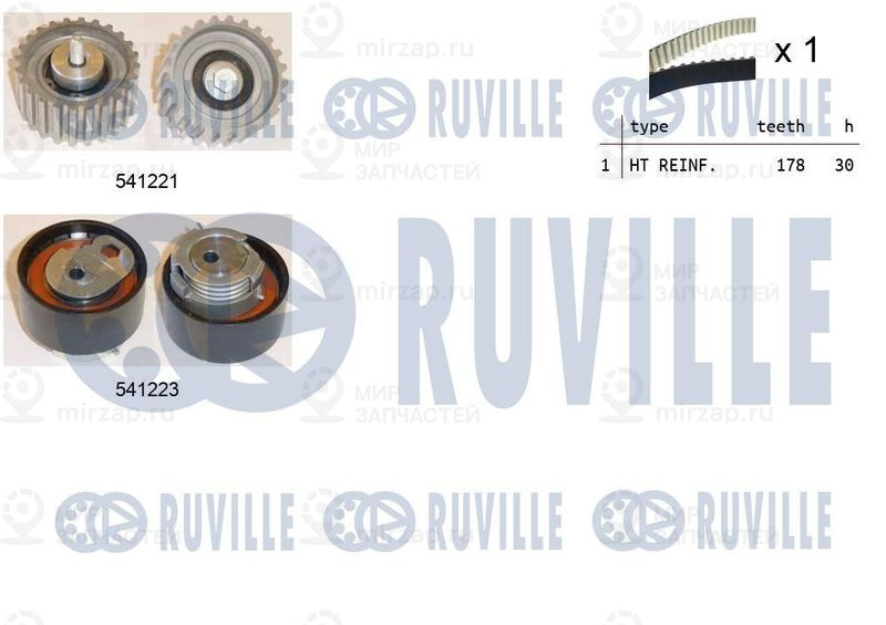 Комплект ремня ГРМ RUVILLE 550122