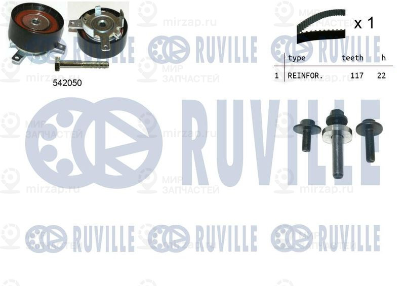 Комплект ремня ГРМ RUVILLE 550304