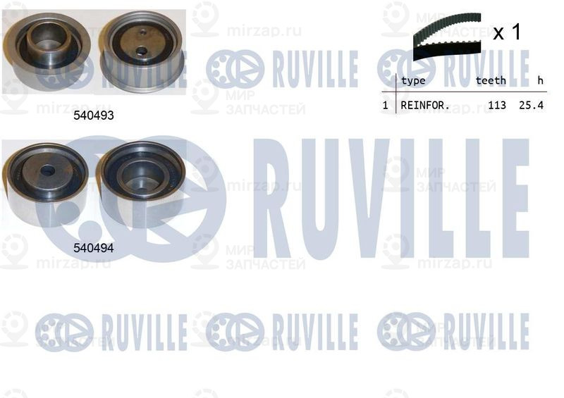 Комплект ремня ГРМ RUVILLE 550359