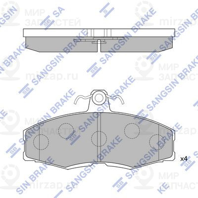 Комплект тормозных колодок, дисковый тормоз SANGSIN SP1028
