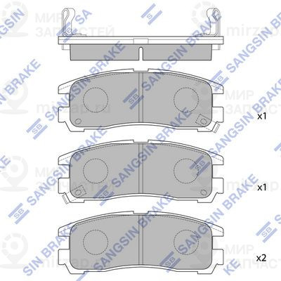 Комплект тормозных колодок, дисковый тормоз SANGSIN SP1046R