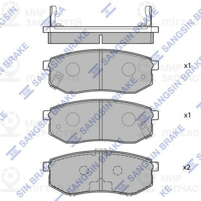 Комплект тормозных колодок, дисковый тормоз SANGSIN SP1054R