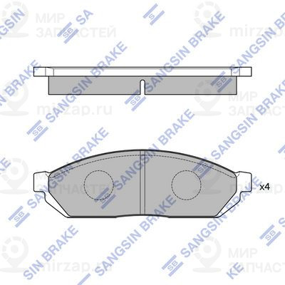 Комплект тормозных колодок, дисковый тормоз SANGSIN SP1059