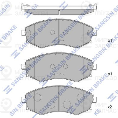 Комплект тормозных колодок, дисковый тормоз SANGSIN SP1065