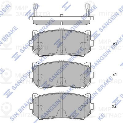Комплект тормозных колодок, дисковый тормоз SANGSIN SP1079R