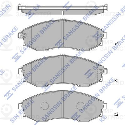 Комплект тормозных колодок, дисковый тормоз SANGSIN SP1083