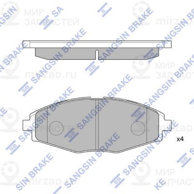 Комплект тормозных колодок, дисковый тормоз SANGSIN SP1086
