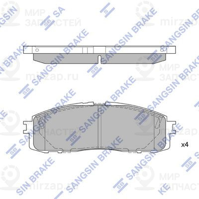 Комплект тормозных колодок, дисковый тормоз SANGSIN SP1123