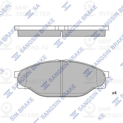 Комплект тормозных колодок, дисковый тормоз SANGSIN SP1139