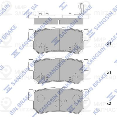 Комплект тормозных колодок, дисковый тормоз SANGSIN SP1151SD