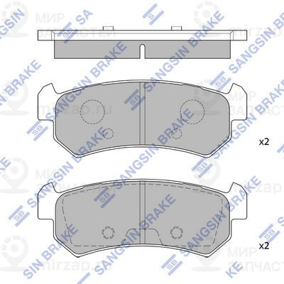 Комплект тормозных колодок, дисковый тормоз SANGSIN SP1160