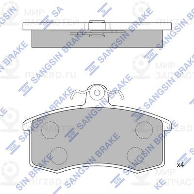 Комплект тормозных колодок, дисковый тормоз SANGSIN SP1165