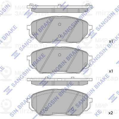 Комплект тормозных колодок, дисковый тормоз SANGSIN SP1203SD