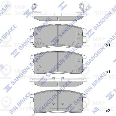 Комплект тормозных колодок, дисковый тормоз SANGSIN SP1205SD