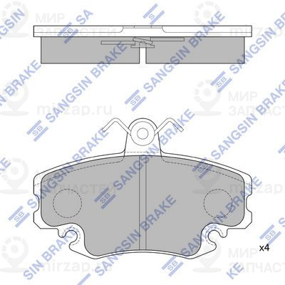 Комплект тормозных колодок, дисковый тормоз SANGSIN SP1243