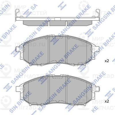Комплект тормозных колодок, дисковый тормоз SANGSIN SP1249