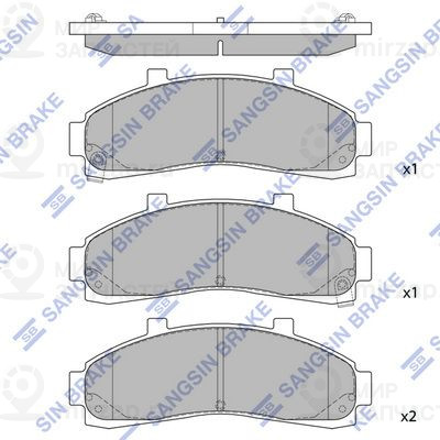Комплект тормозных колодок, дисковый тормоз SANGSIN SP1264