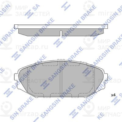 Комплект тормозных колодок, дисковый тормоз SANGSIN SP1271