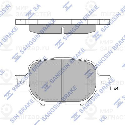 Комплект тормозных колодок, дисковый тормоз SANGSIN SP1272