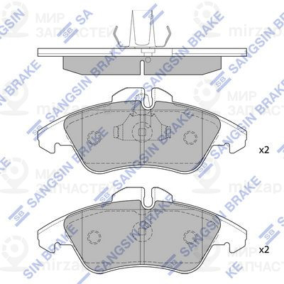 Комплект тормозных колодок, дисковый тормоз SANGSIN SP1273A
