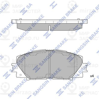 Комплект тормозных колодок, дисковый тормоз SANGSIN SP1377