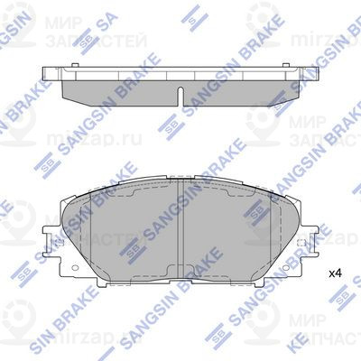 Комплект тормозных колодок, дисковый тормоз SANGSIN SP1377A