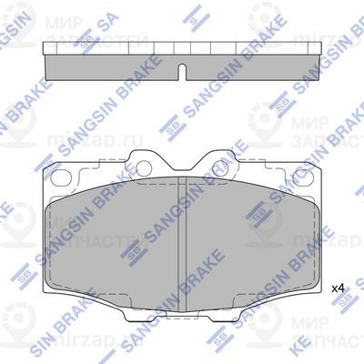 Комплект тормозных колодок, дисковый тормоз SANGSIN SP1378