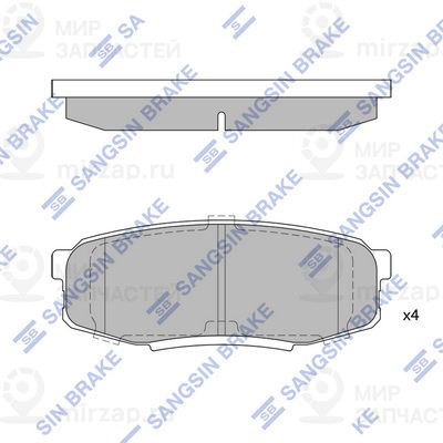 Комплект тормозных колодок, дисковый тормоз SANGSIN SP1382