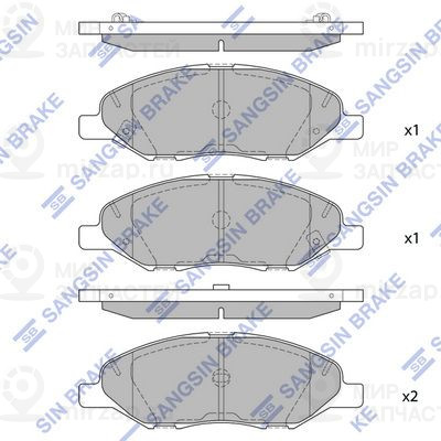 Комплект тормозных колодок, дисковый тормоз SANGSIN SP1383SD