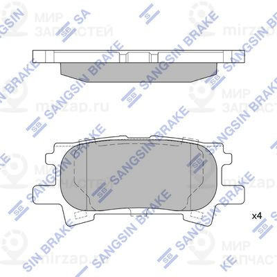 Комплект тормозных колодок, дисковый тормоз SANGSIN SP1385