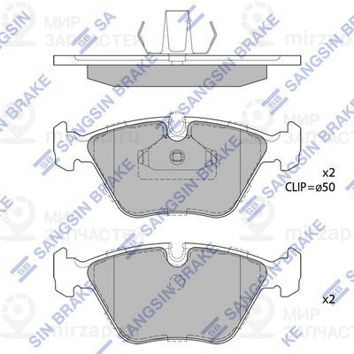 Комплект тормозных колодок, дисковый тормоз SANGSIN SP1389