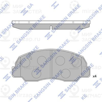 Комплект тормозных колодок, дисковый тормоз SANGSIN SP1417