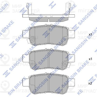 Комплект тормозных колодок, дисковый тормоз SANGSIN SP1428