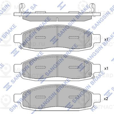 Комплект тормозных колодок, дисковый тормоз SANGSIN SP1446